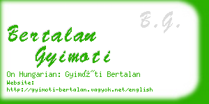 bertalan gyimoti business card